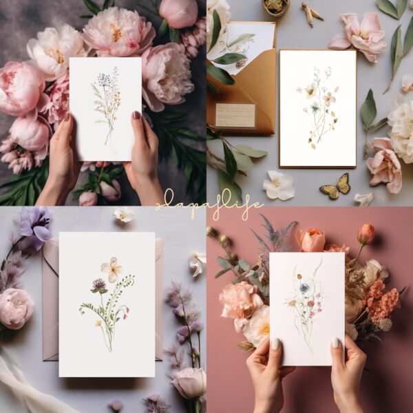 slapaflife Blank Cards,Blank Greeting Cards 4x6,40Pack -Elegant Floral Design Blank Greeting Cards,Note Cards with Matching Peel-and-Seal Rustic Envelopes - Image 6