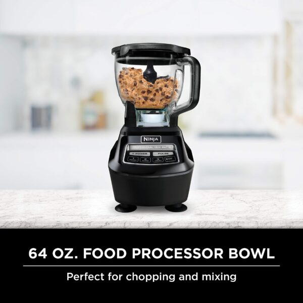 Ninja Blender, Mega Kitchen System, 1500W, 4 Functions for Smoothies, Processing, Dough, Drinks & More, with 72 Blender Pitcher, 64 Processor Bowl, 2 Nutri Cups + Lids, Black, BL770 - Image 4