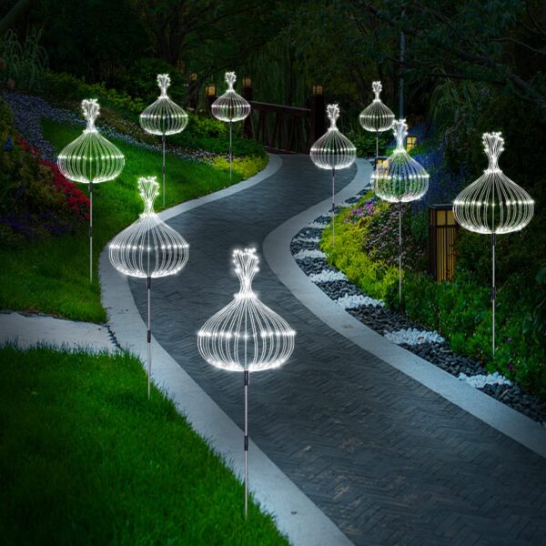 6 Pack Outdoor Solar Garden Lights, 120 LED Waterproof Solar Lamps Decorative, Fireworks Lamp, 8 Modes Landscape Lights with Remote for Pathway Backyard Walkway Patio (Cool White) - Image 3