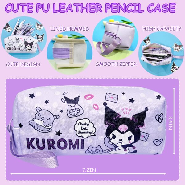 iseainno Kuromi School Supplies Set Cute Stationery Gift Set Kawaii Back to School Including A5 NotebookPencil CasePens,Stickers,ID Badge holderRuler Eraser Perfect Easter Birthday Gifts for Kids - Image 5