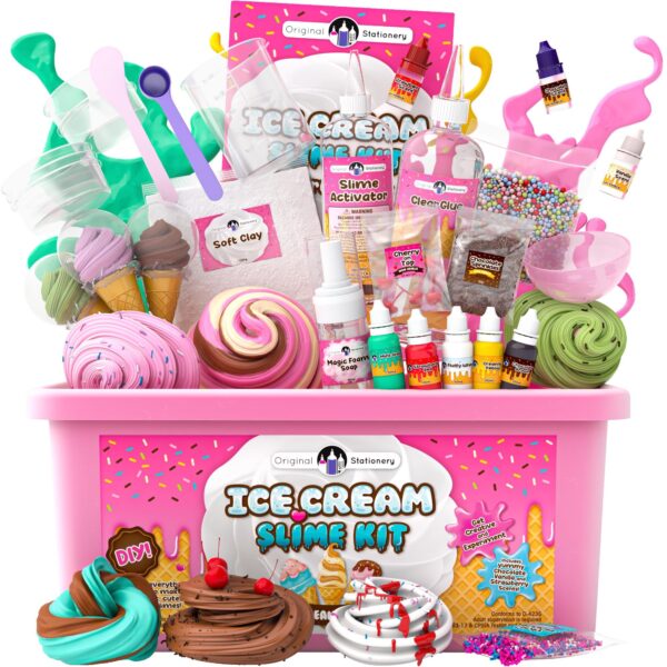 Original Stationery DIY Ice Cream Slime Kit for Girls, Amazing Ice Cream Slime Making Kit to Make Butter Cloud & Foam Slimes, Fun Easter Present, 10 Year Old Girl Birthday Gifts & Toys for Girls 8-10 - Image 5