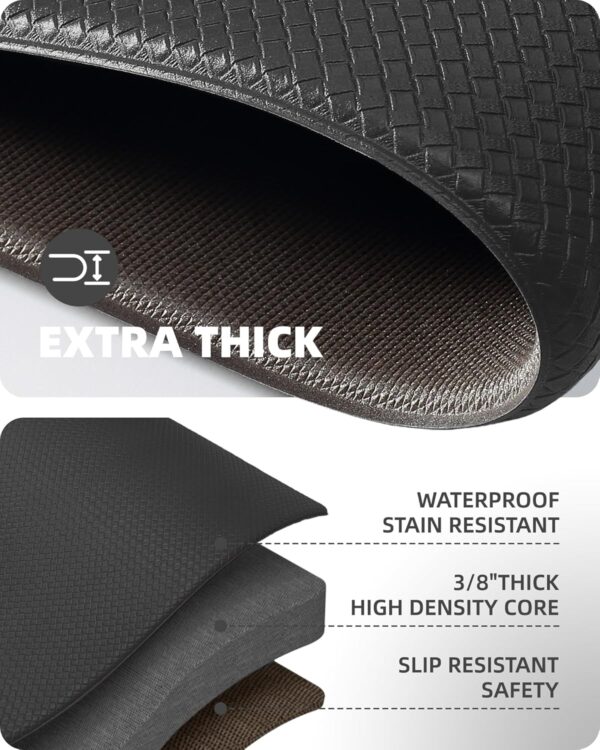 Cushioned Anti-Fatigue Kitchen Mats - Black (Set of 2) - Image 5