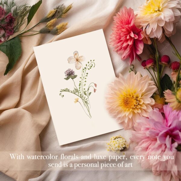 slapaflife Blank Cards,Blank Greeting Cards 4x6,40Pack -Elegant Floral Design Blank Greeting Cards,Note Cards with Matching Peel-and-Seal Rustic Envelopes - Image 3