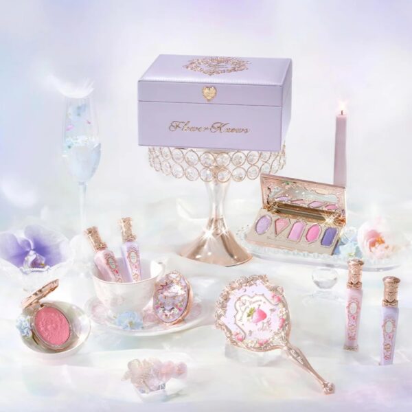 Flower Knows Violet Strawberry Rococo Makeup Box Set, 7 Pack Makeup Box with Mirror, Lip Gloss2, Blush2, Blush Brush1, Hair Clip1, Gift Box1 - Image 9