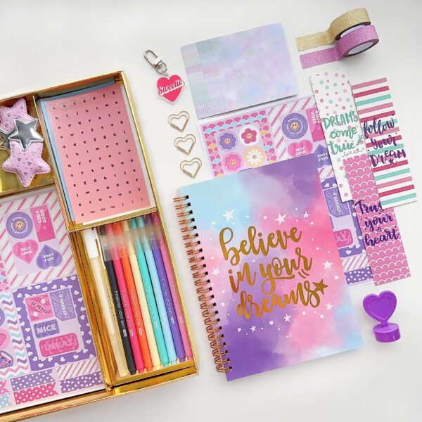Nollh DIY Journal Kit for Girls - DIY Journal Set for Tween & Teen Girls, Stationery Set, Scrapbook & Diary Supplies Set, Journaling Art Crafts Kit, Ideal Gifts for 8 9 10 11 12 13 14 Year Old Girl - Image 9